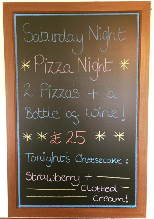 Angarrack Inn Tonight is Pizza Night! Two of our Italian chef's homemade pizzas and a bottle of wine for £25! #angarrackinn #pizzanight #wine #dogfriendly #cornwall